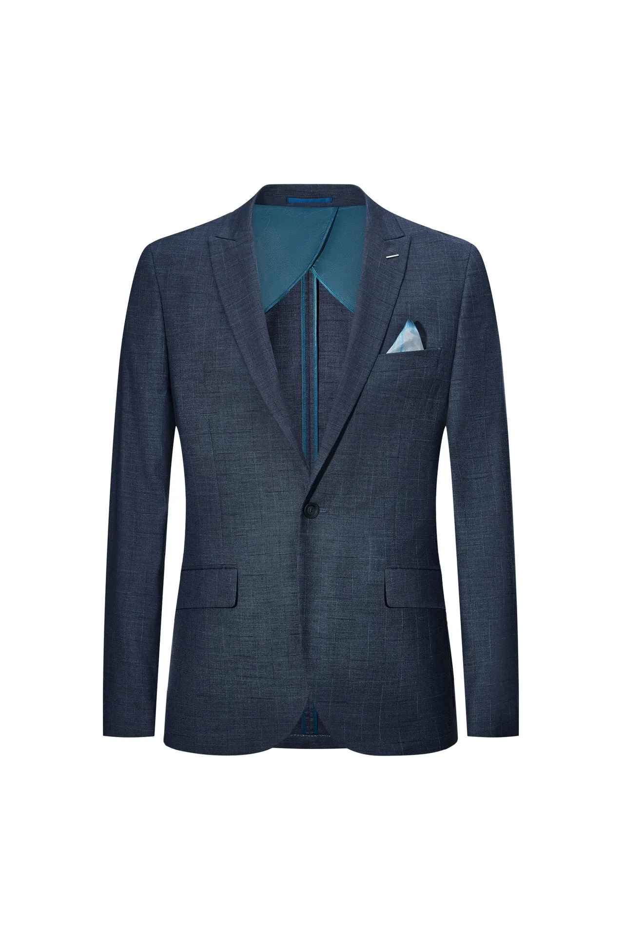 Blended Stretch Prince of Whales Check Suit in Slim Fit