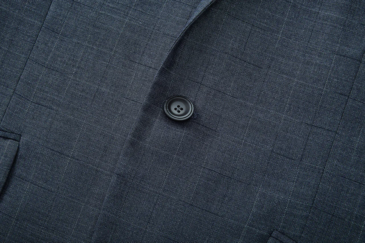 Blended Stretch Prince of Whales Check Suit in Slim Fit