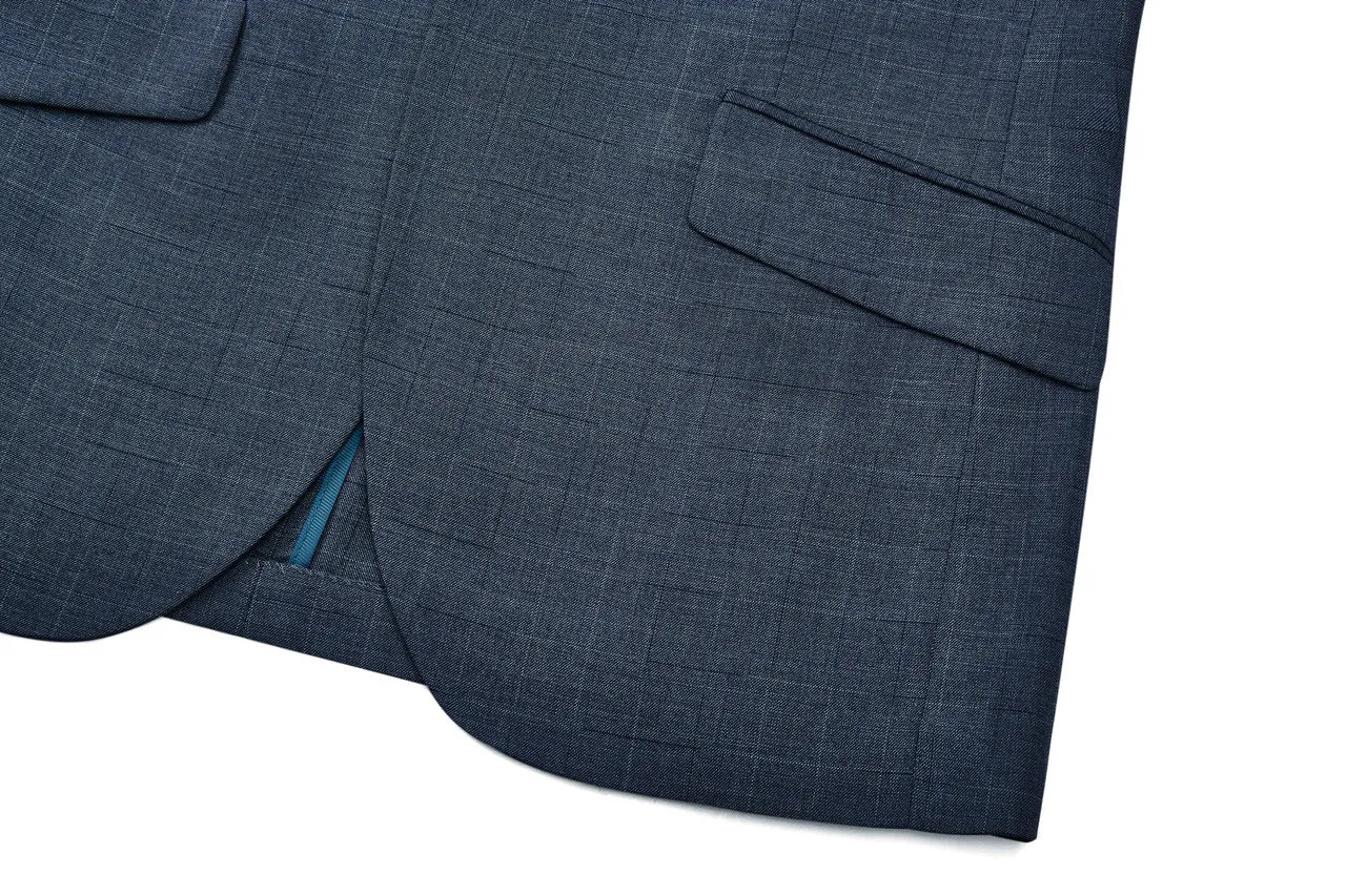 Blended Stretch Prince of Whales Check Suit in Slim Fit