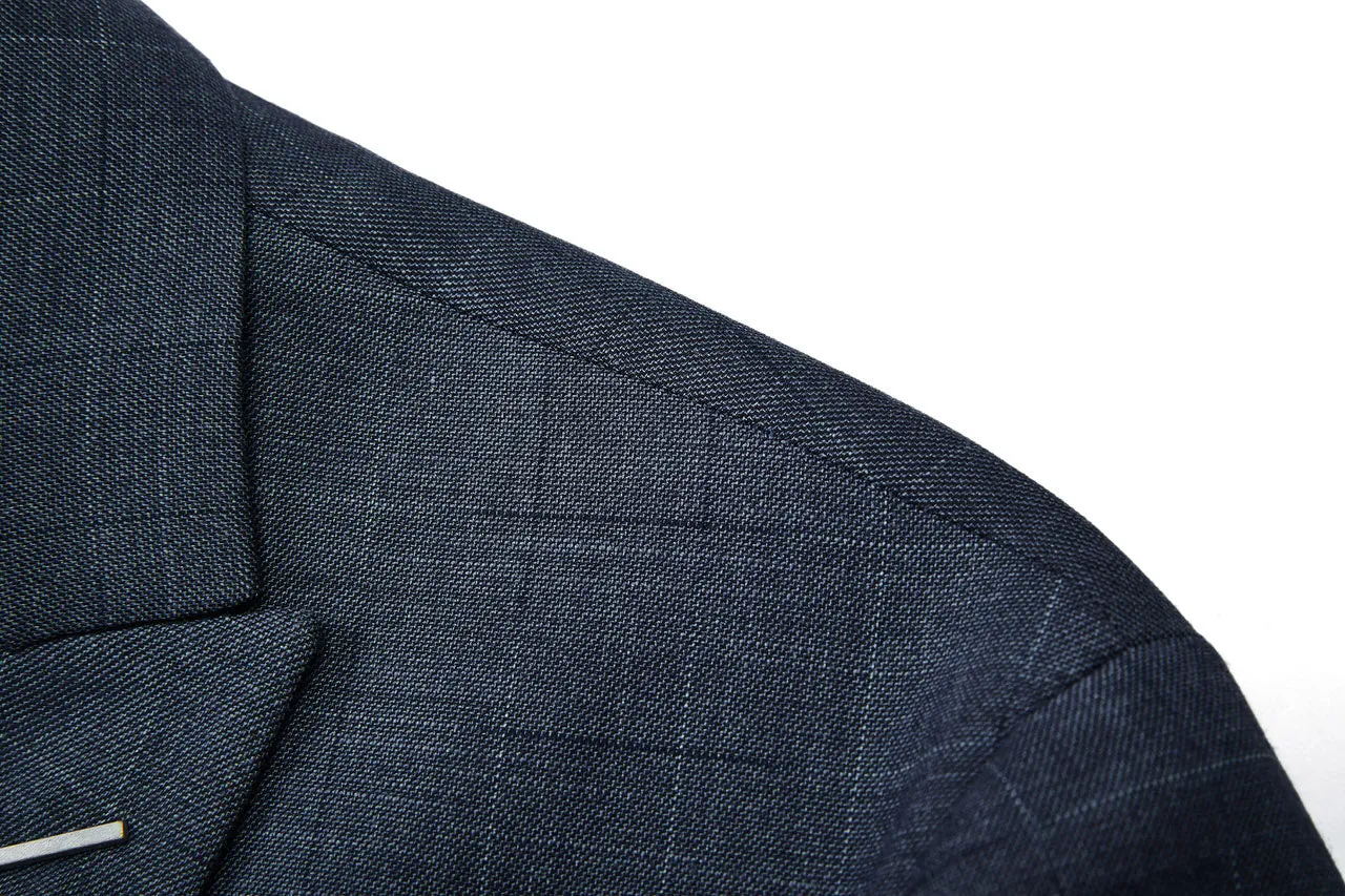 Blended Stretch Prince of Whales Check Suit in Slim Fit