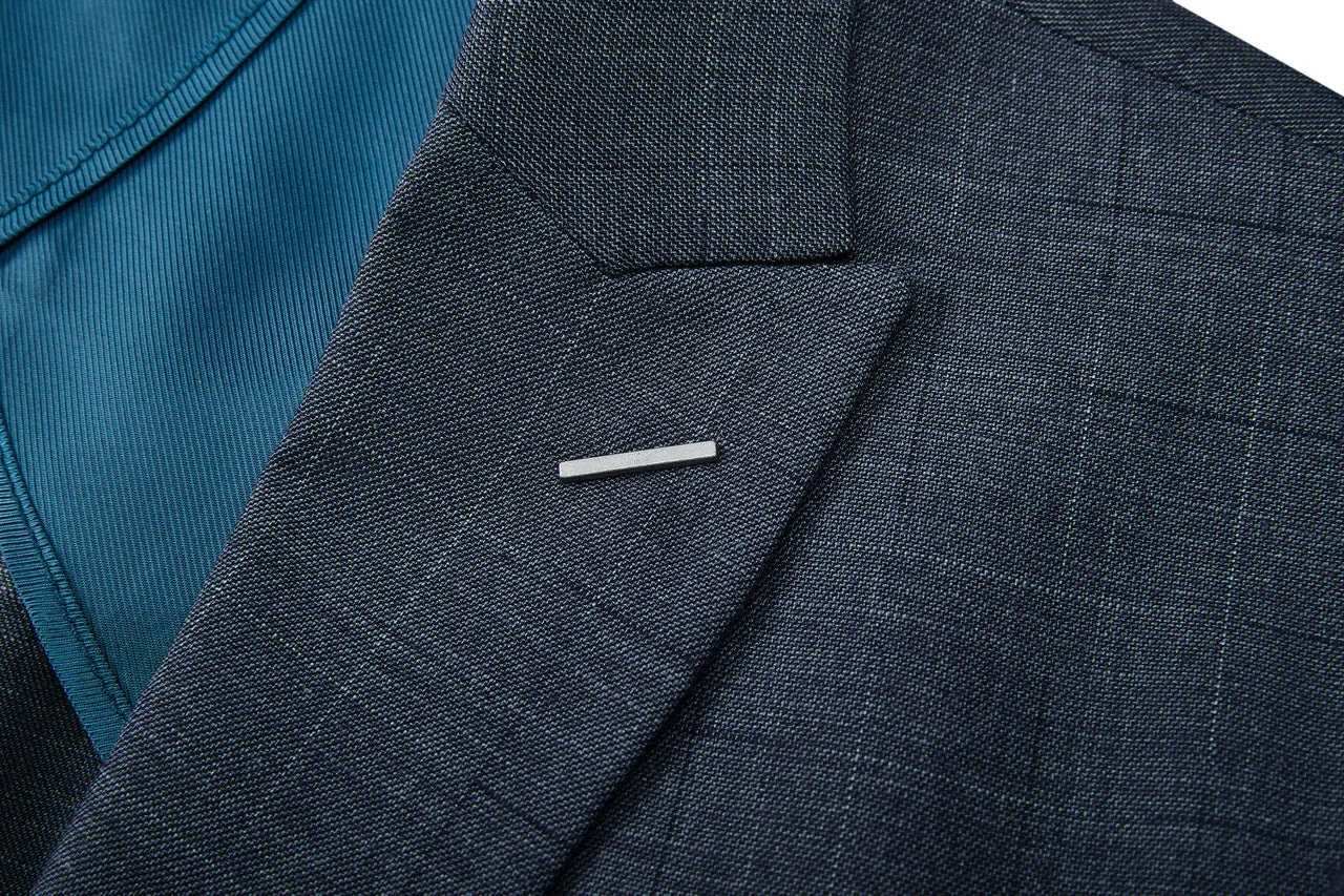 Blended Stretch Prince of Whales Check Suit in Slim Fit