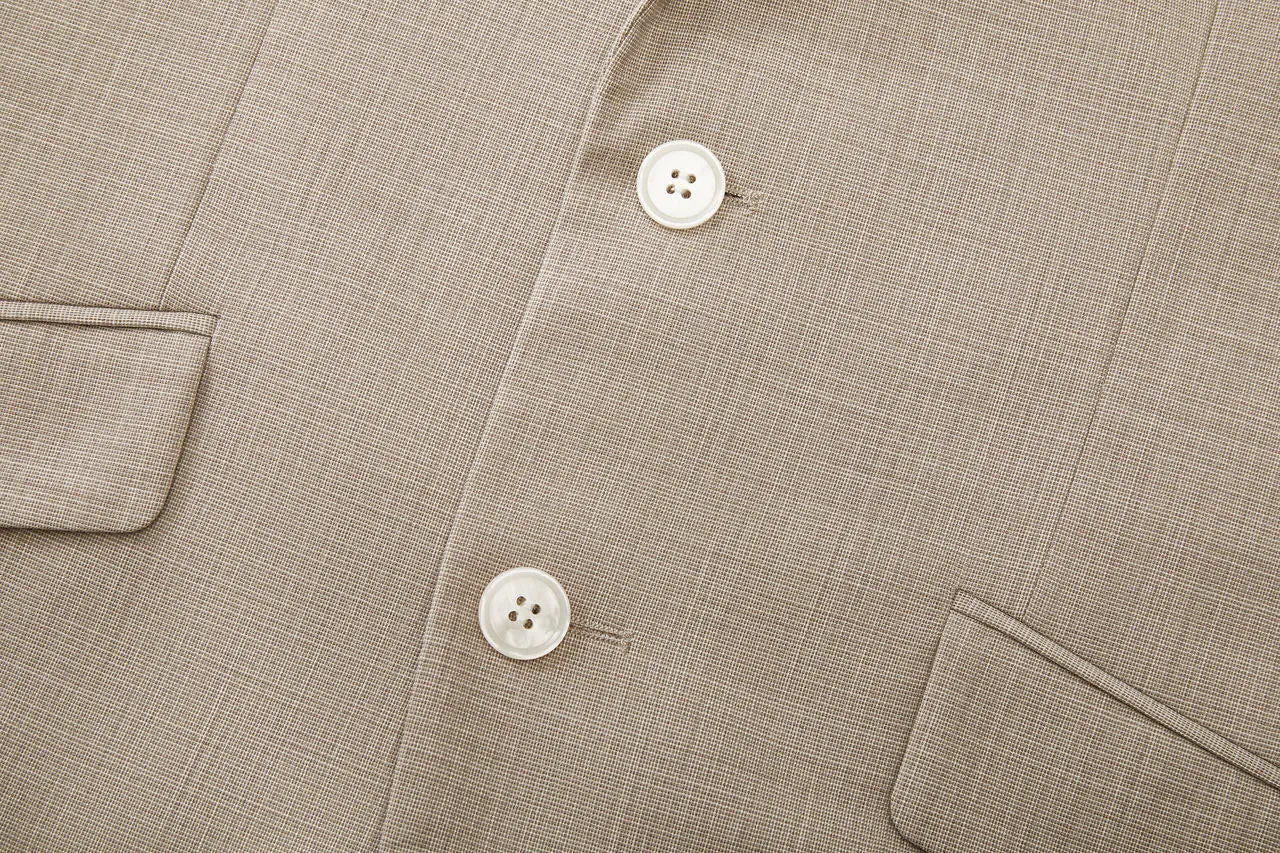 Blended Stretch Textured Suit in Regular Fit