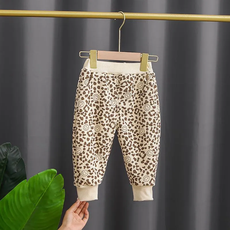 Boys plus velvet winter vests warm pants two-piece set