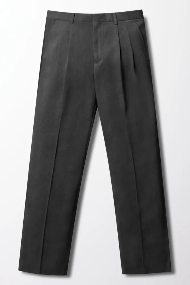 Boys Regular Fit School Pants Grey Toughees