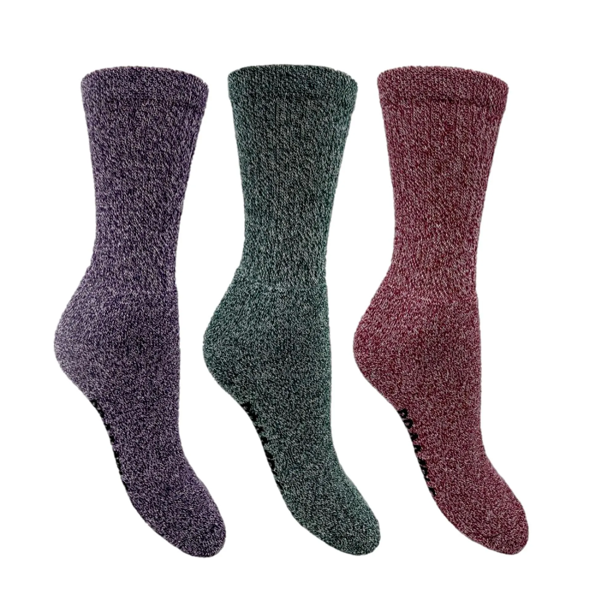Bramble Ladies All Terrain Socks 3 Pack - Purple/Green/Pink