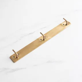 Brass Plate Triple Wall Hook
