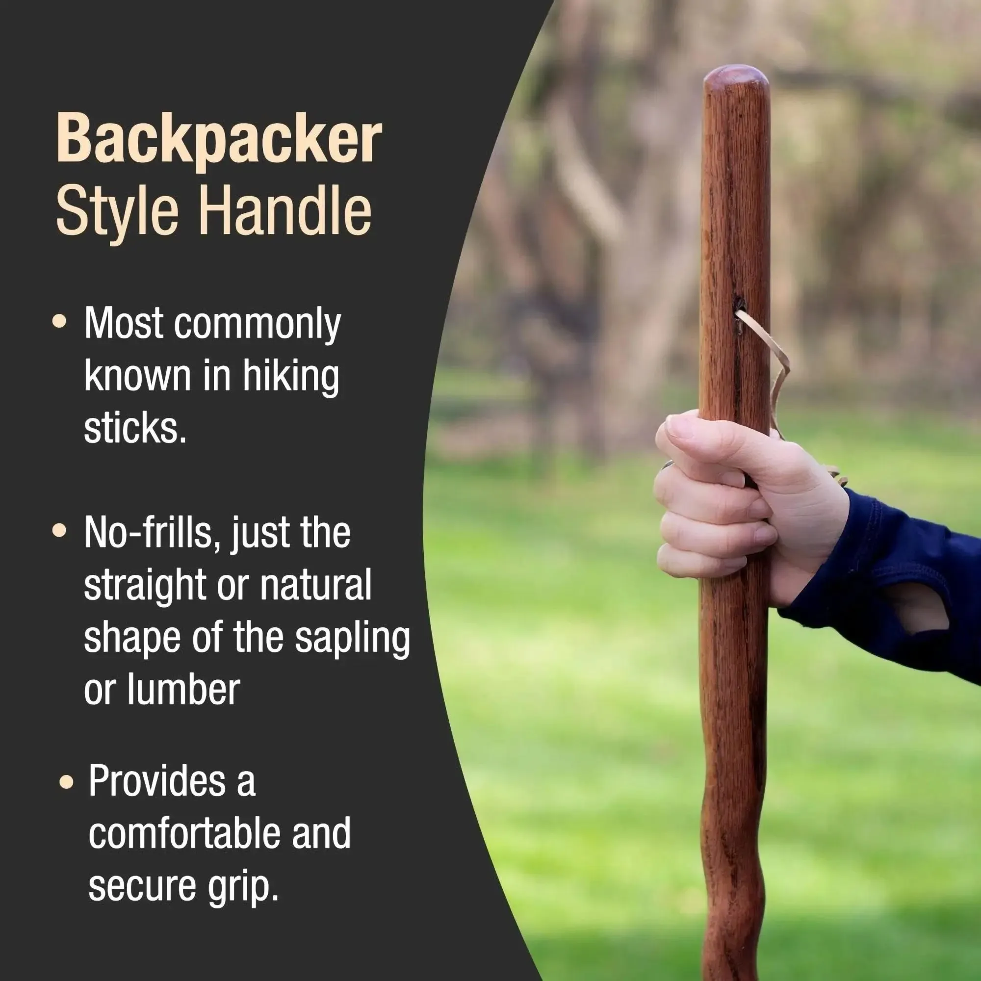 Brazos™ Twisted Oak Backpacker Handcrafted Walking Stick, 48-Inch Height, Red
