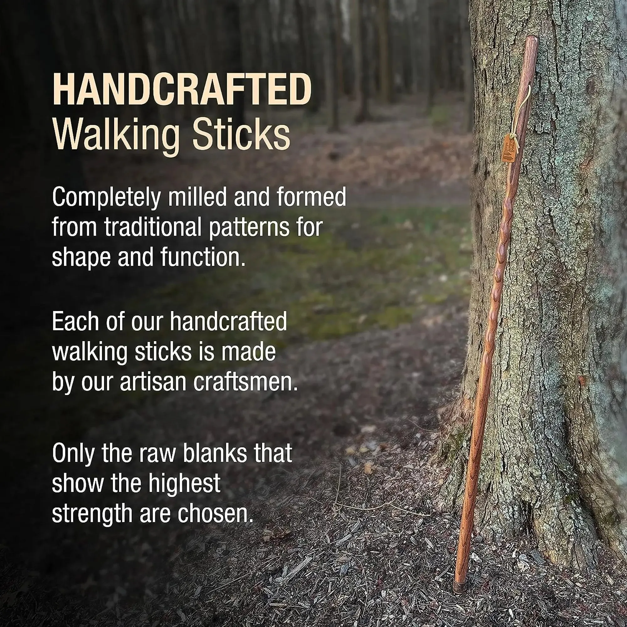 Brazos™ Twisted Oak Backpacker Handcrafted Walking Stick, 48-Inch Height, Red