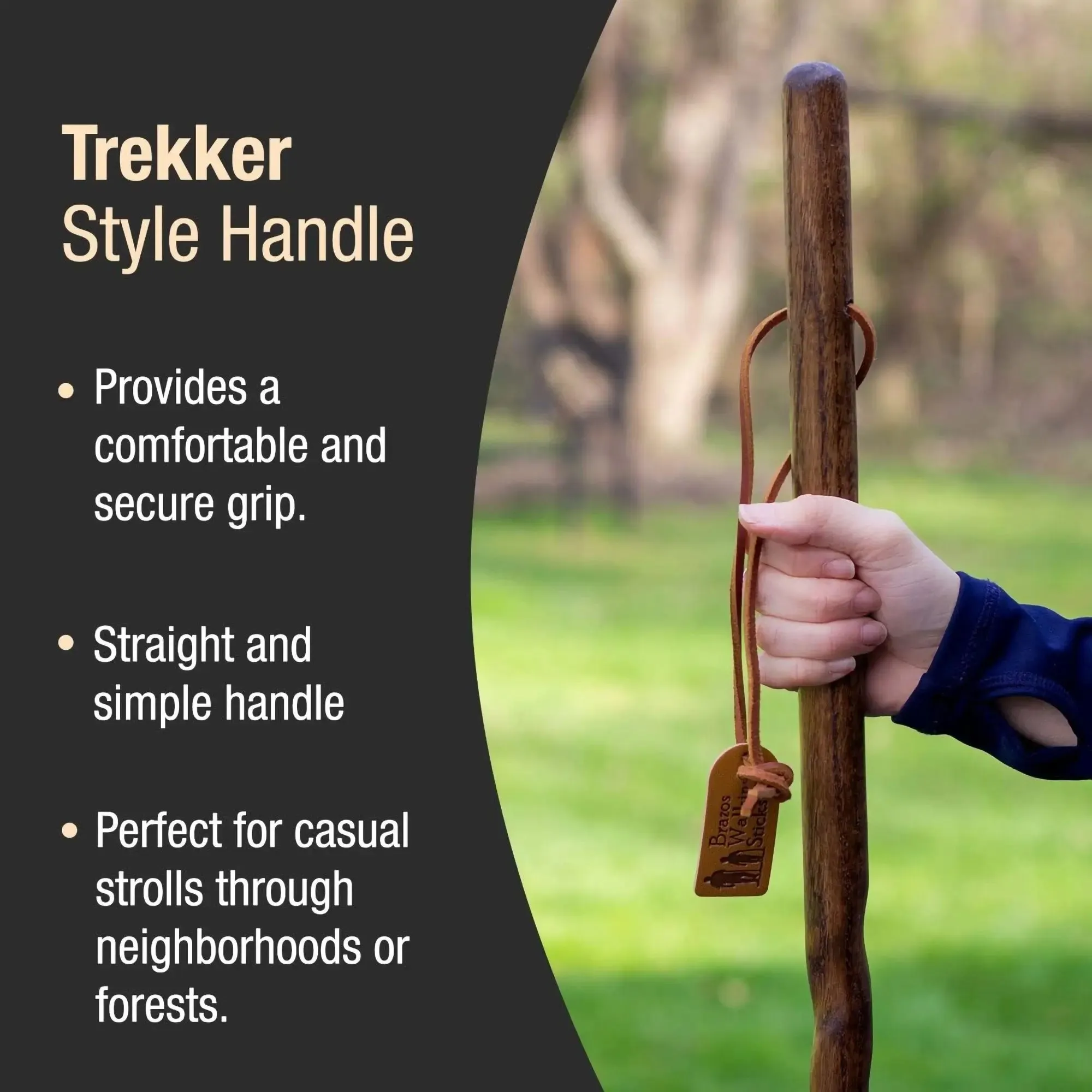 Brazos™ Twisted Oak Trekker Handcrafted Walking Stick, Red, 55-Inch