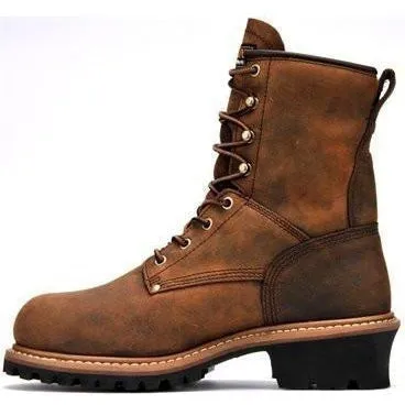 Carolina Men's Elm 8"� Steel Toe Waterproof INS Logger Work Boot - Brown - CA5821