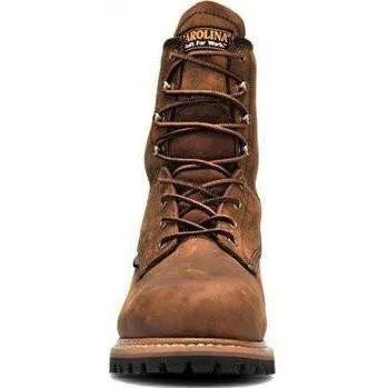 Carolina Men's Elm 8"� Steel Toe Waterproof INS Logger Work Boot - Brown - CA5821