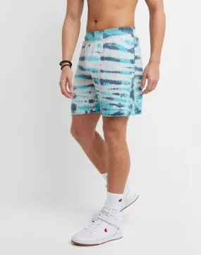 Champion Men's Lightweight Fleece Shorts Wave Dye Trekking Grey
