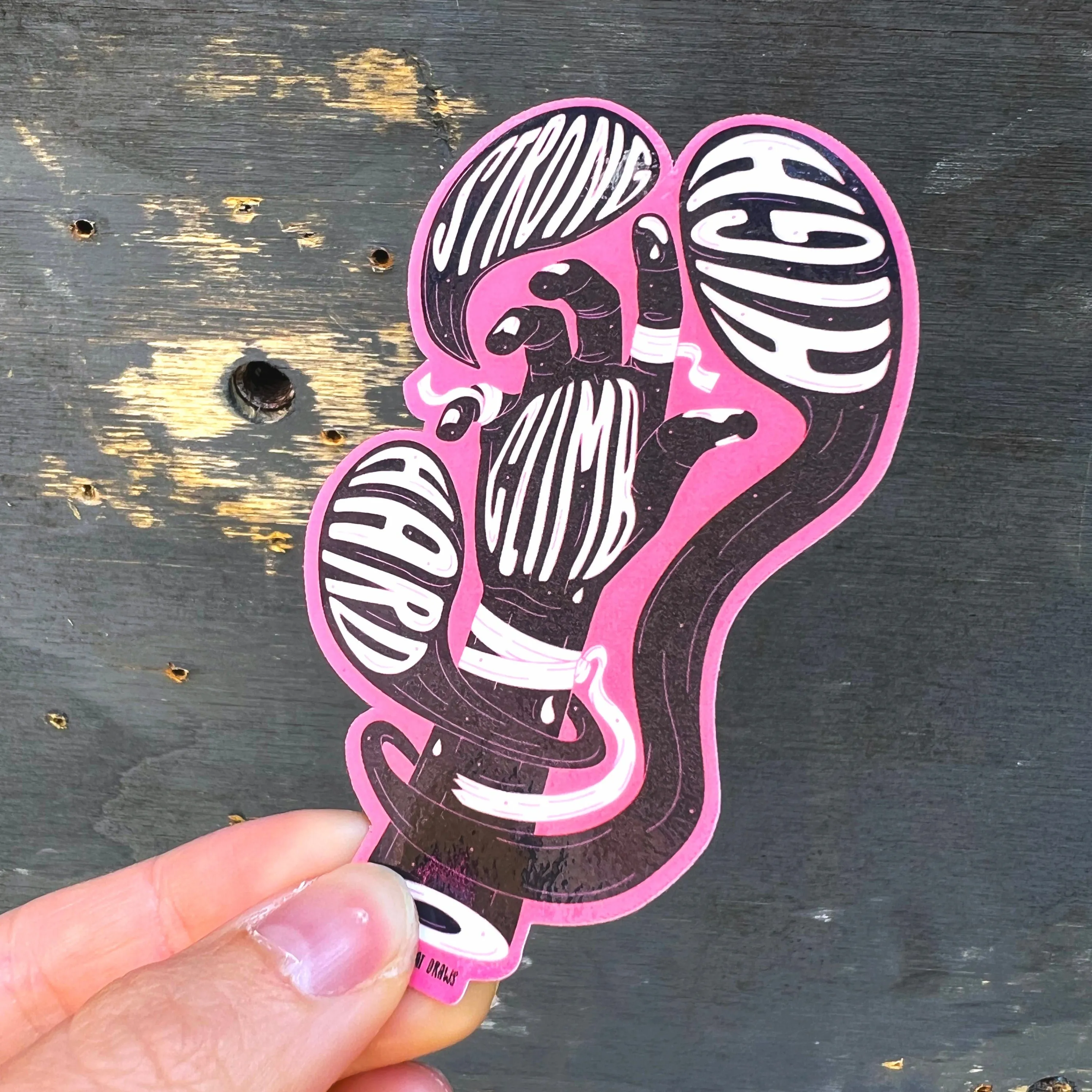 Climb Hard, High & Strong Die-Cut Sticker