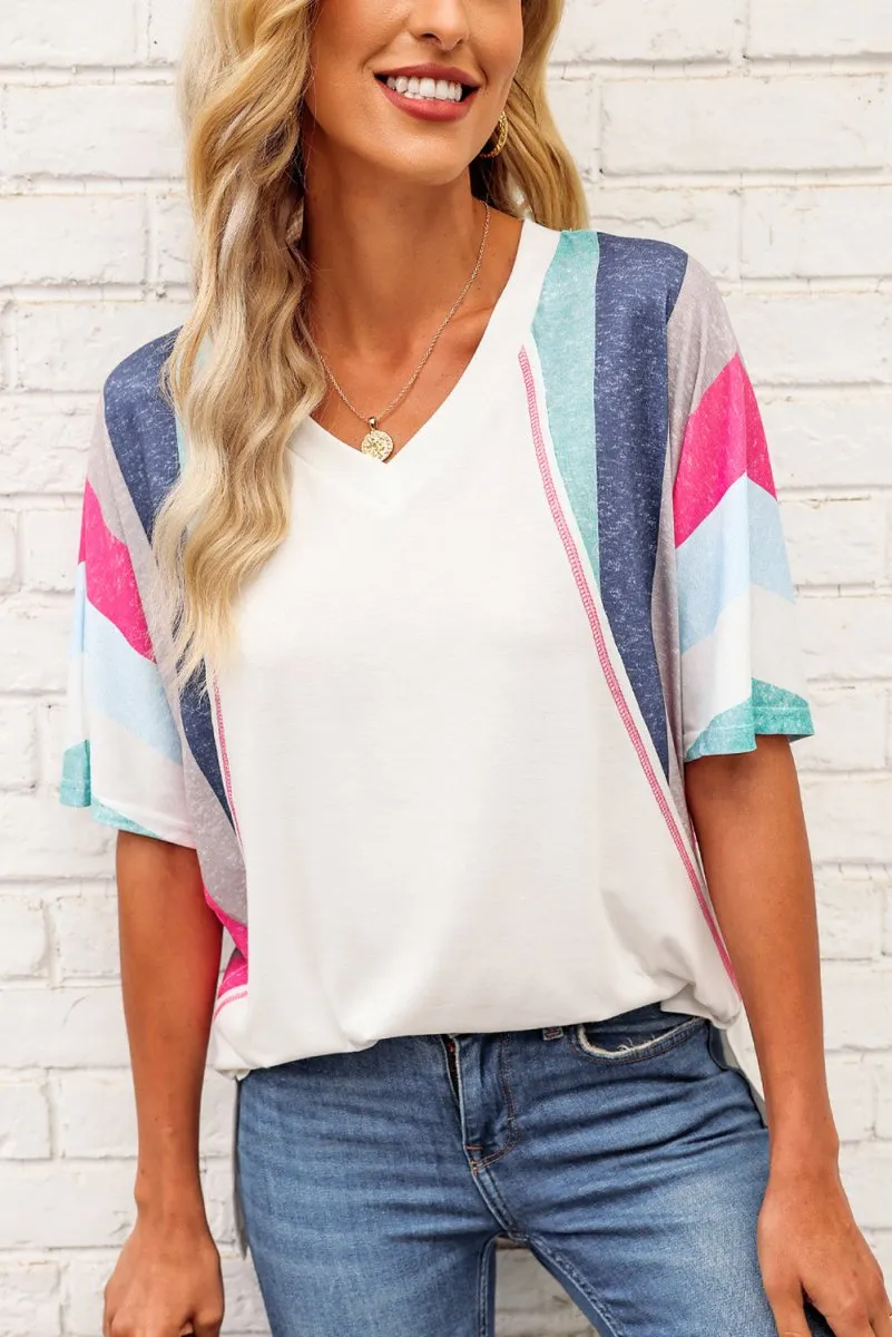 Colorful Sleeve Tee Shirt