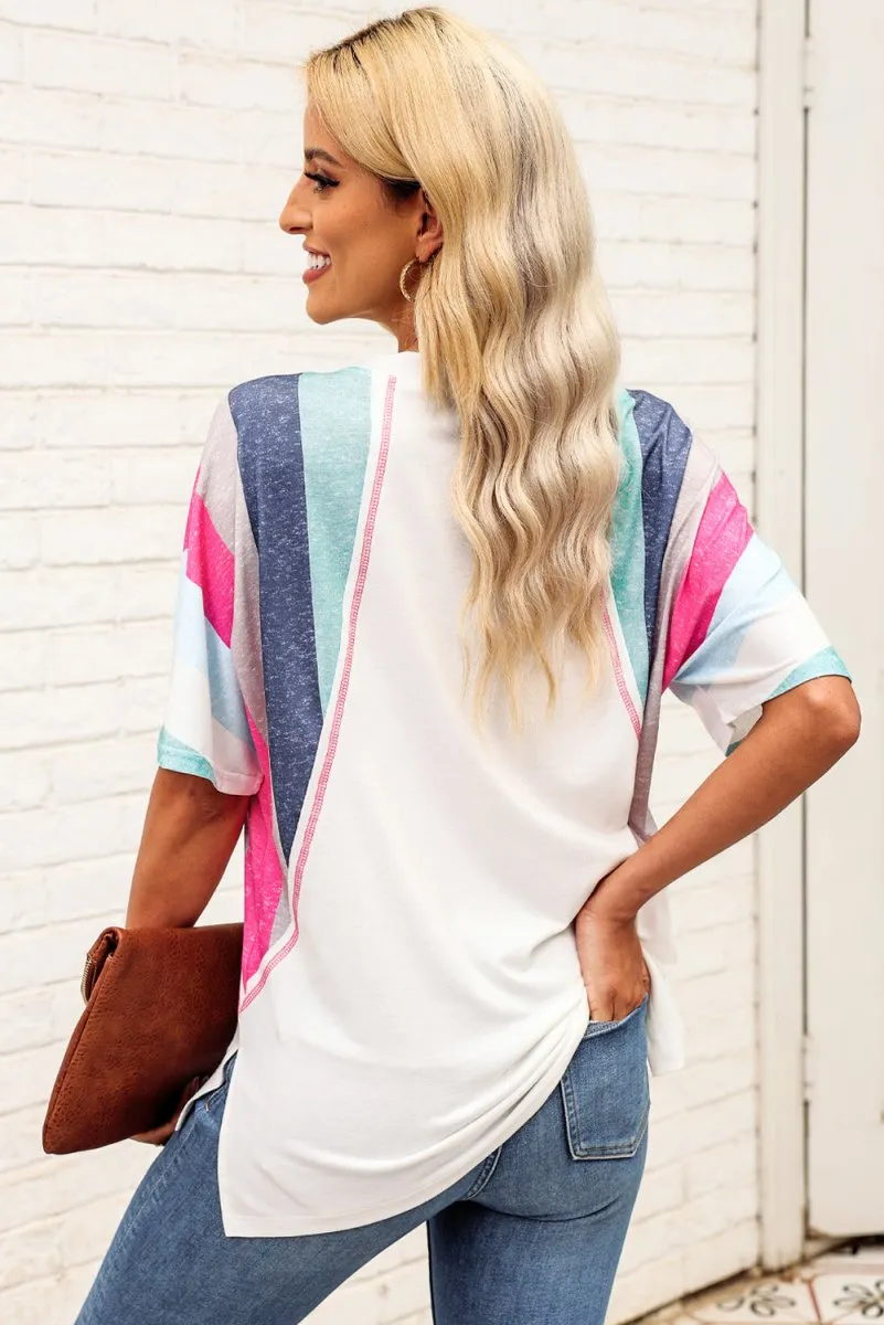 Colorful Sleeve Tee Shirt
