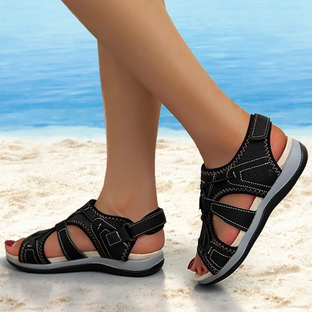 Comfyfleek Arch Support Stretchy Wide Width Sport Flat Sandals