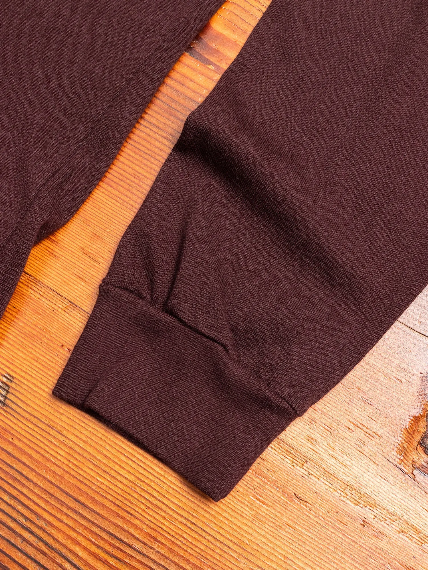 Cotton Jersey Relaxed Long Sleeve T-Shirt in Burgundy