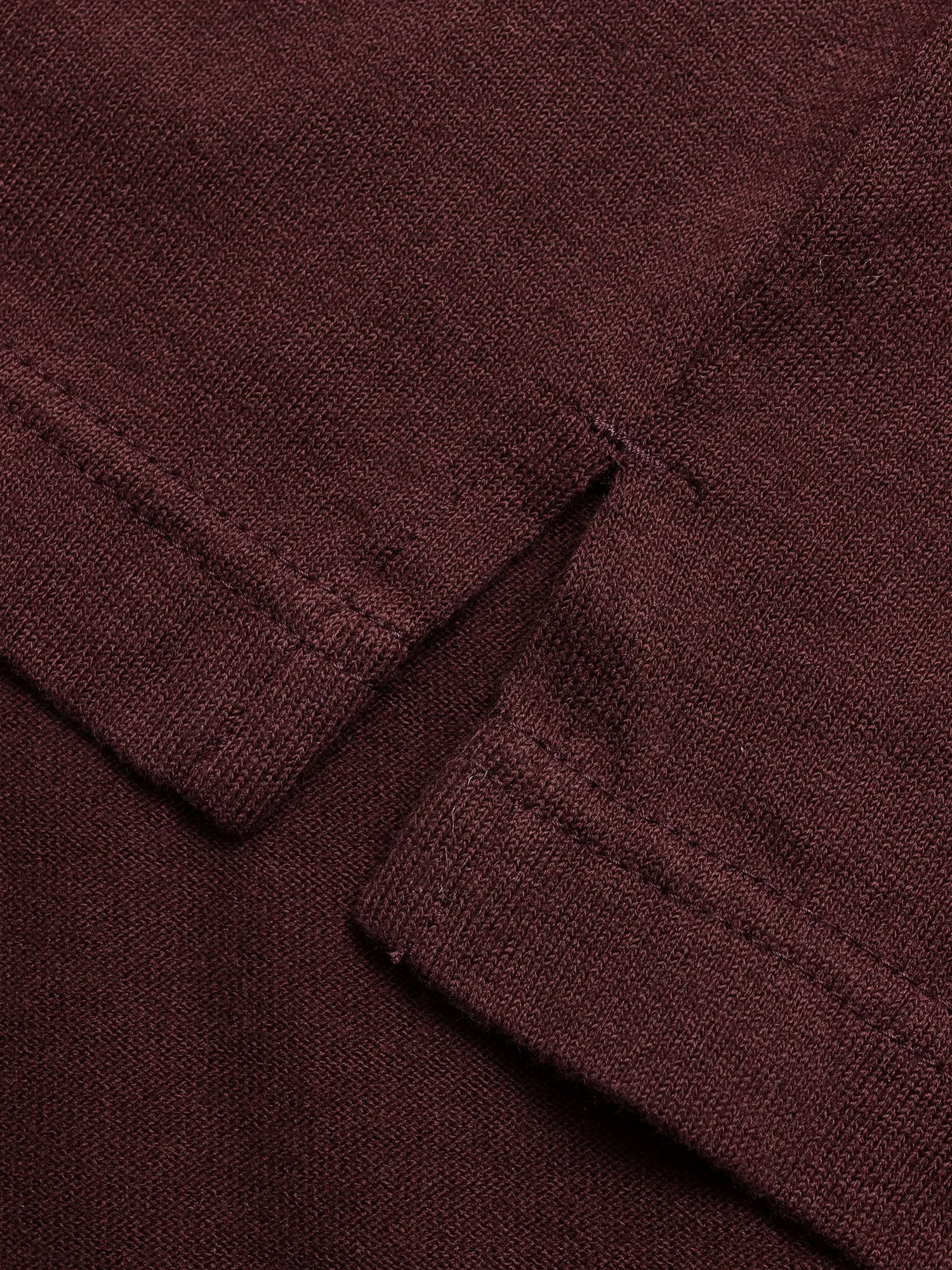 Cotton Jersey Relaxed Long Sleeve T-Shirt in Burgundy