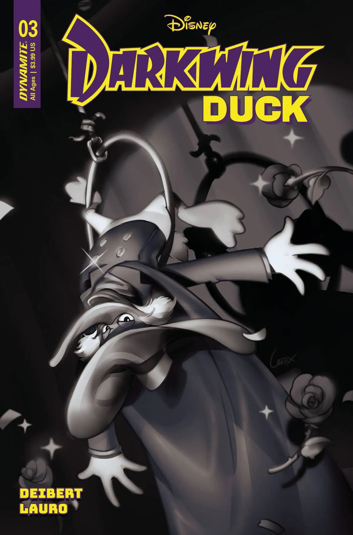 DARKWING DUCK #3 CVR H 1:15 INCV LEIRIX B&W