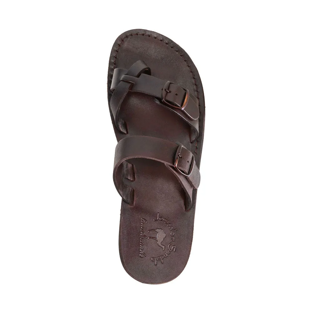 Eran - Adjustable Strap Flat Sandals | Brown