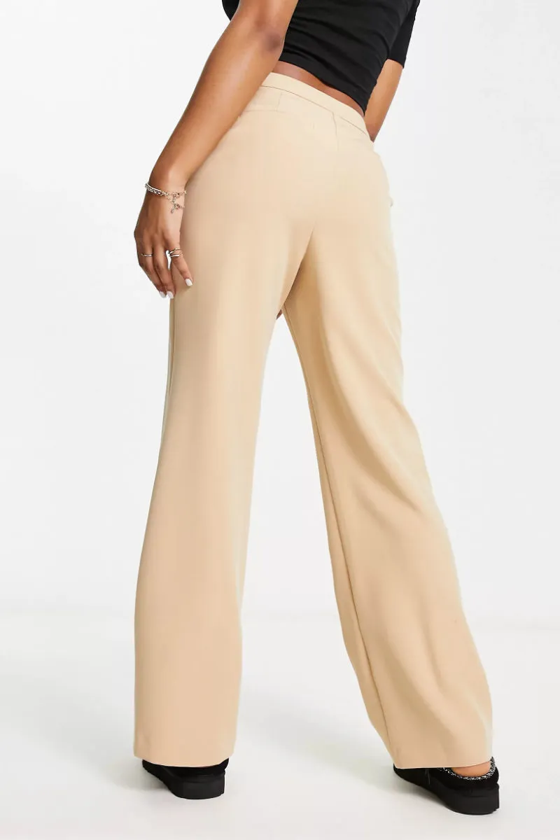 Ex-Miss Selfridge Slouchy Straight Leg Trousers Stone