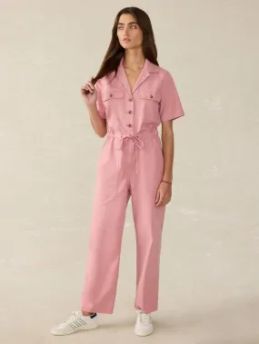 Faherty Utility Twill Raven Jumpsuit