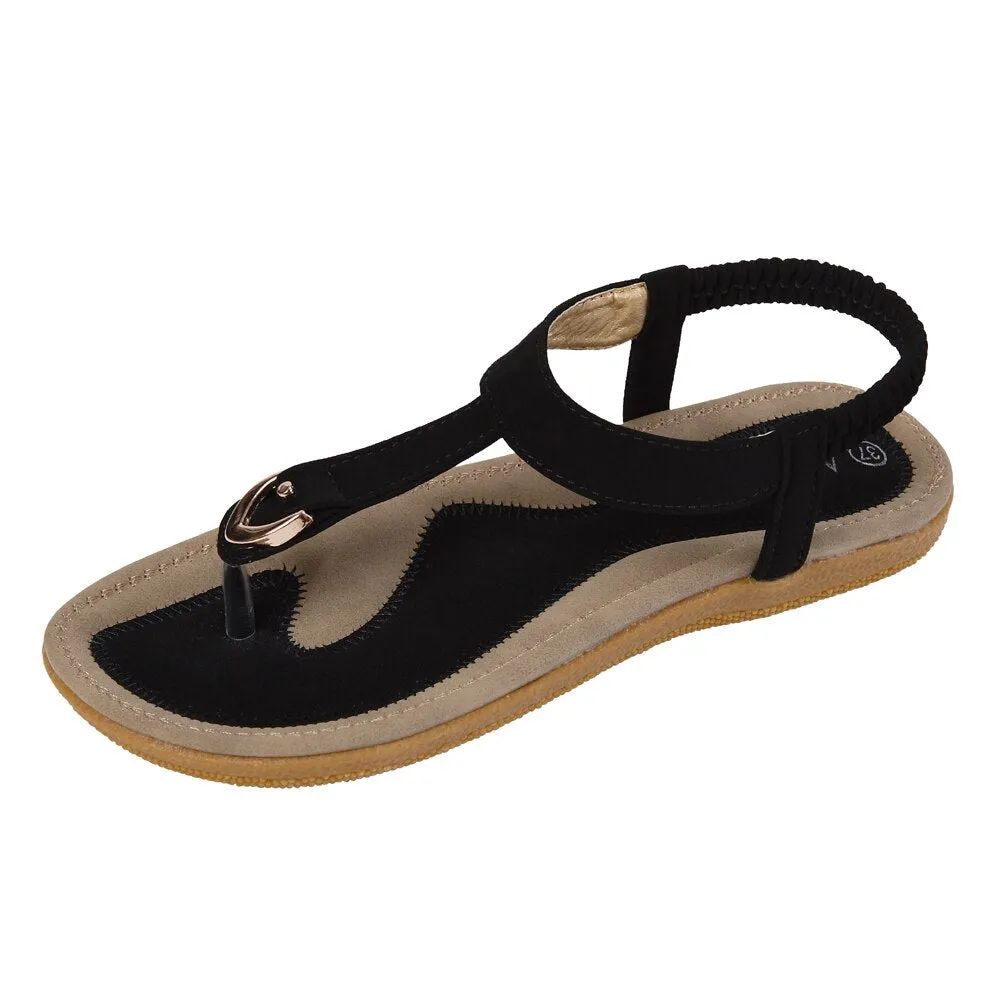 Fashion Summer Women Flat Casual Single Shoes Soft Slippers Sandals