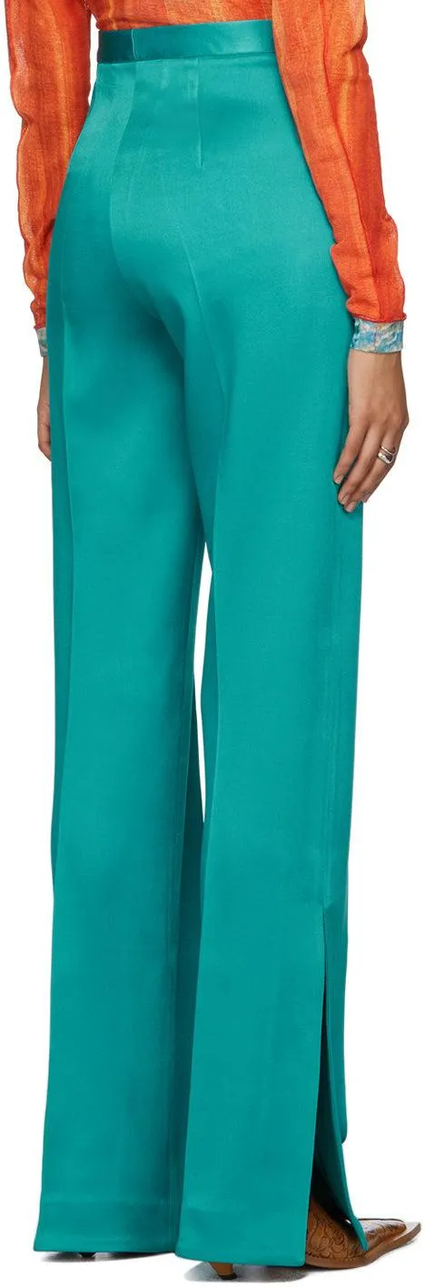 Feben Blue Satin Perfect Trousers