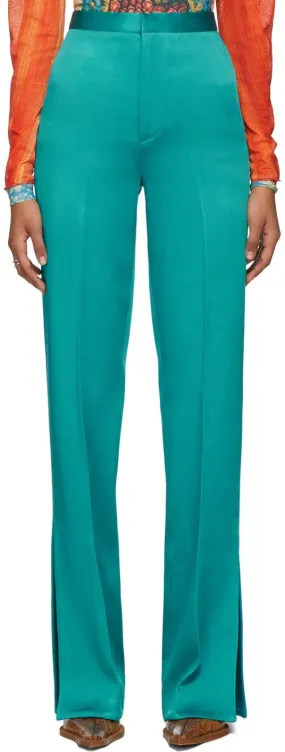 Feben Blue Satin Perfect Trousers