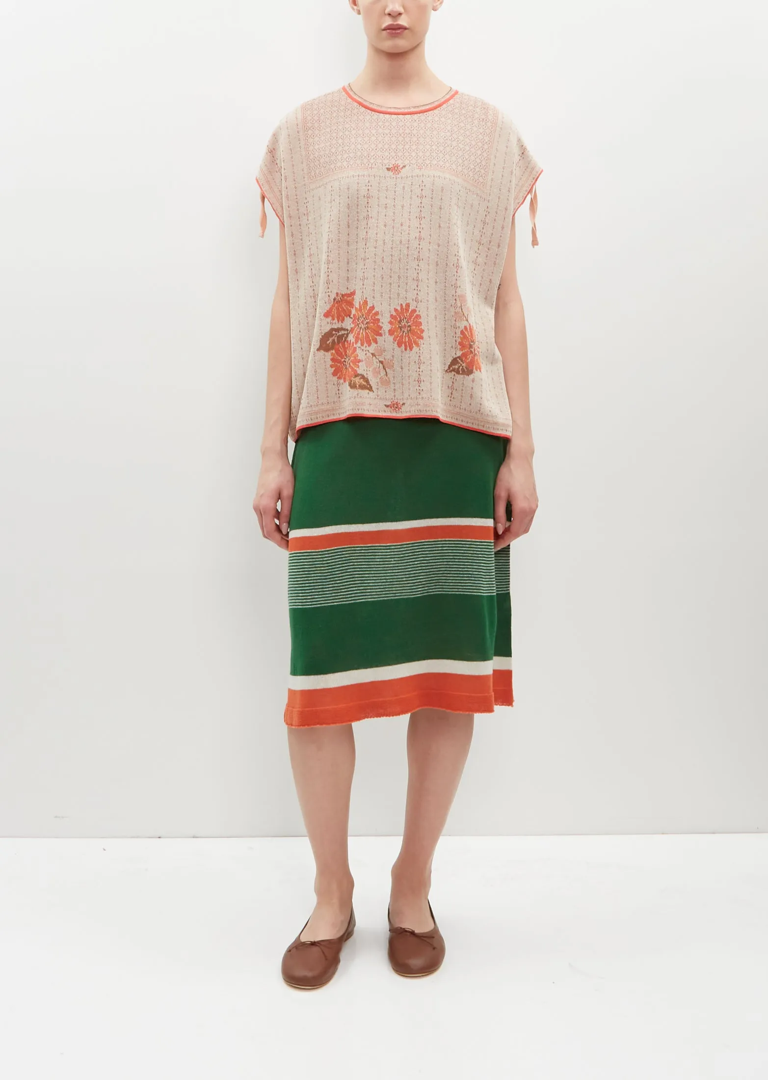 Flower Motif Knitted Pullover