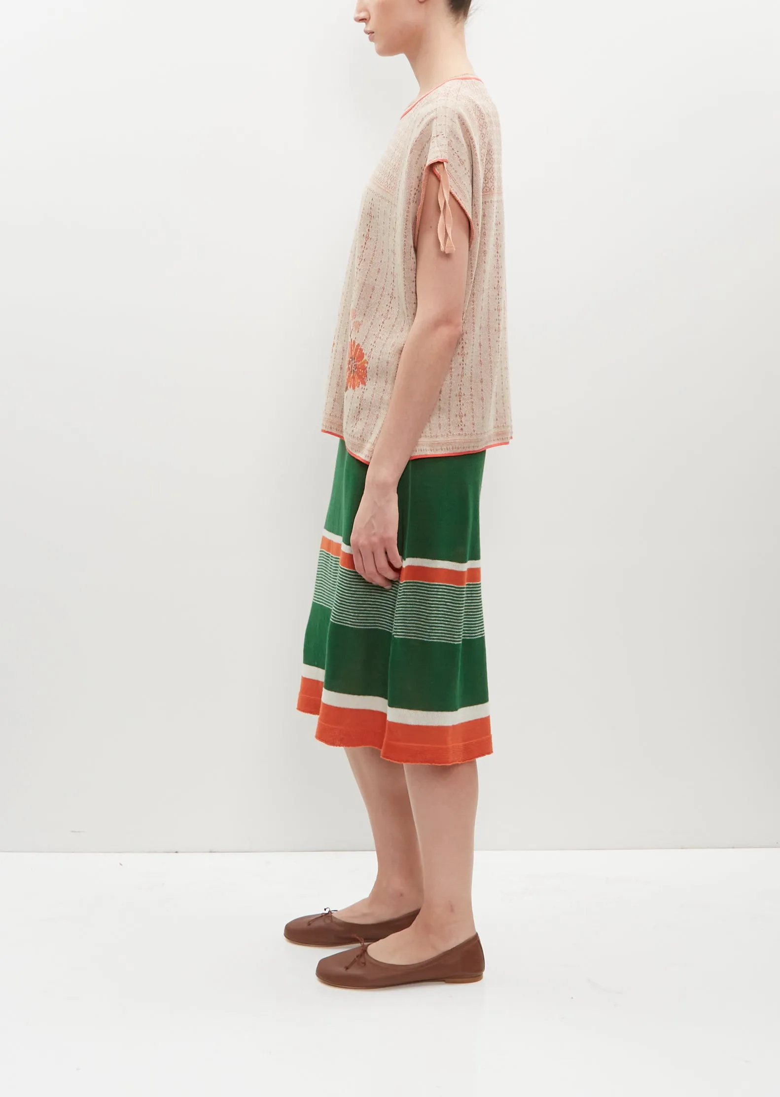 Flower Motif Knitted Pullover