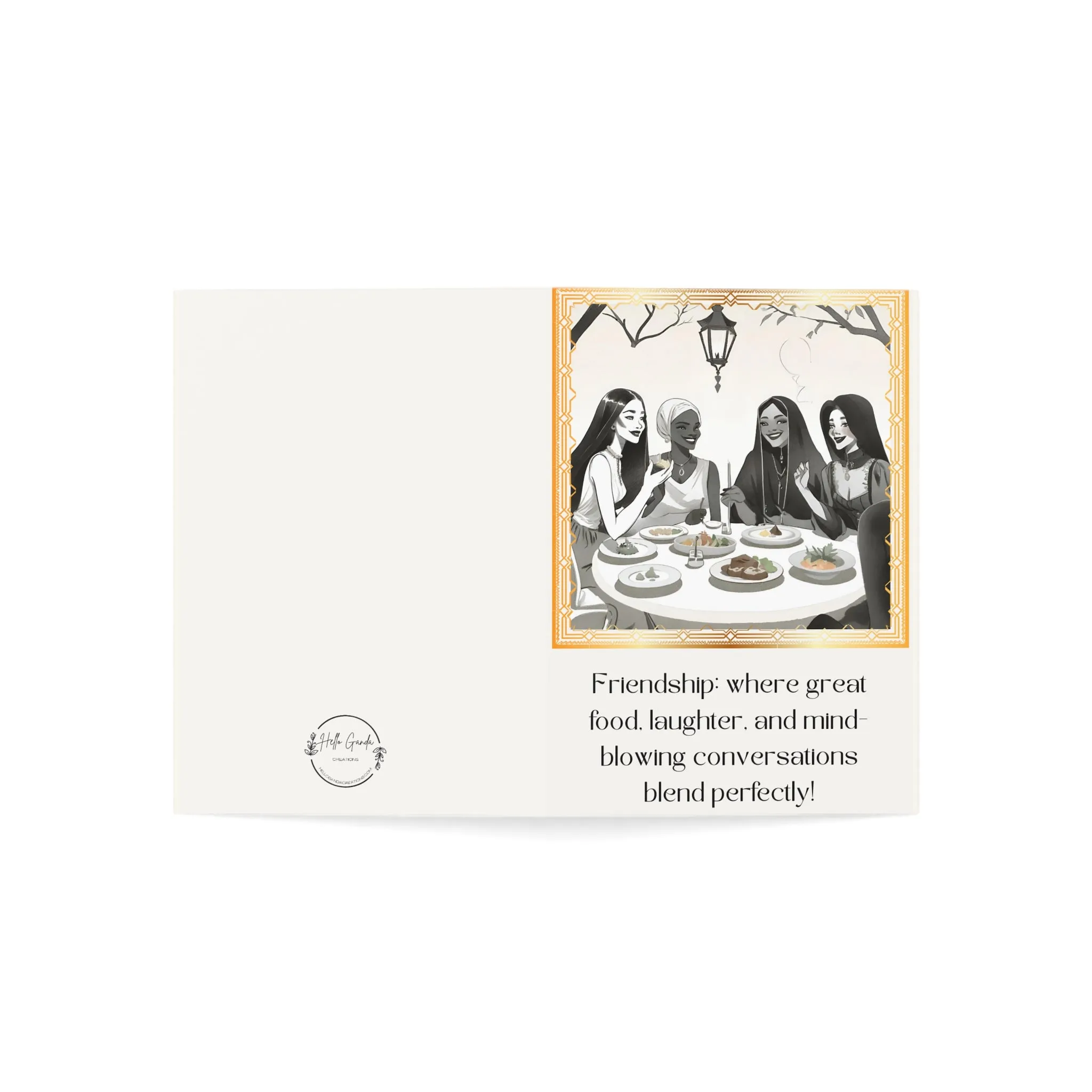 Friends and Dinner Greeting Cards (1, 10, 30, and 50pcs)