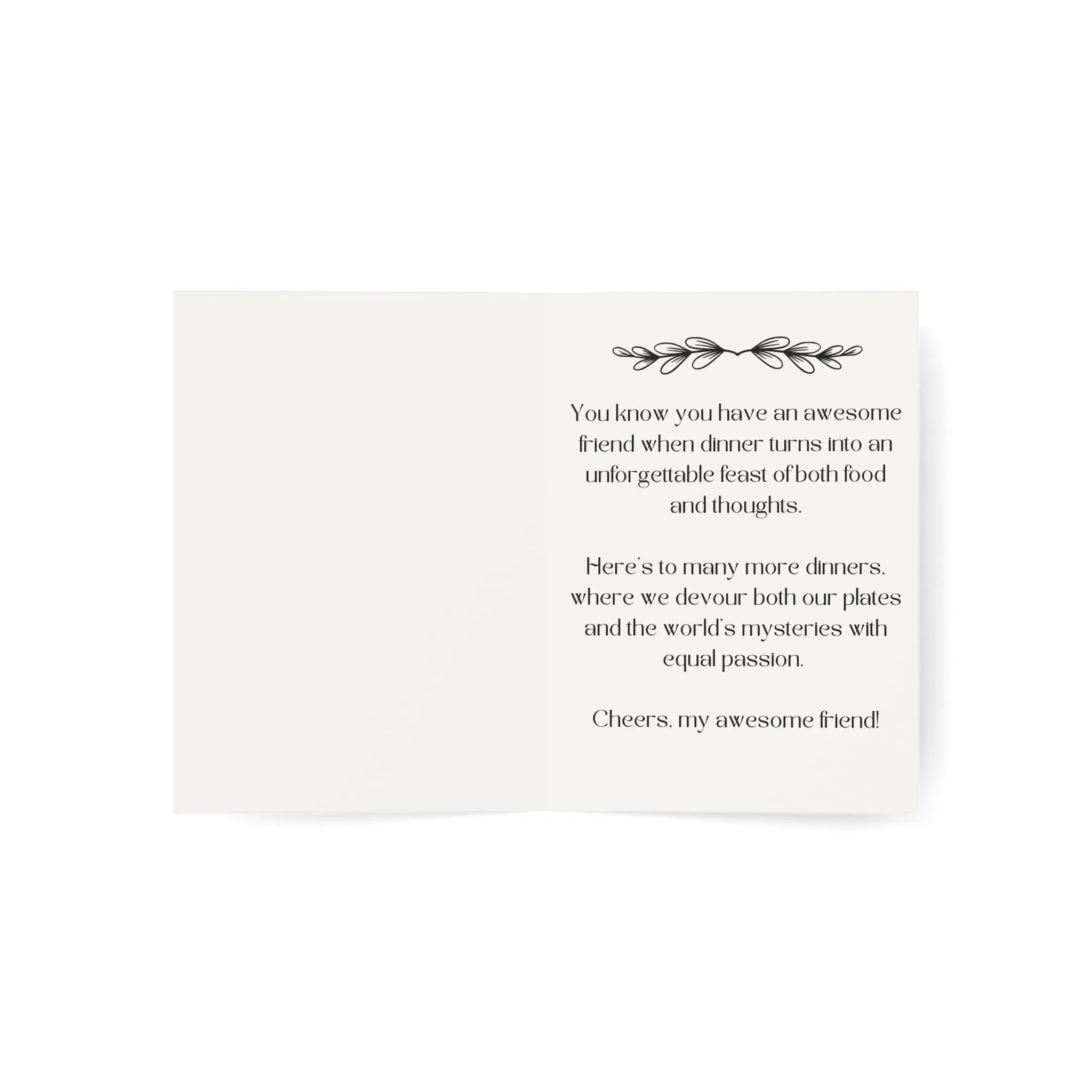 Friends and Dinner Greeting Cards (1, 10, 30, and 50pcs)