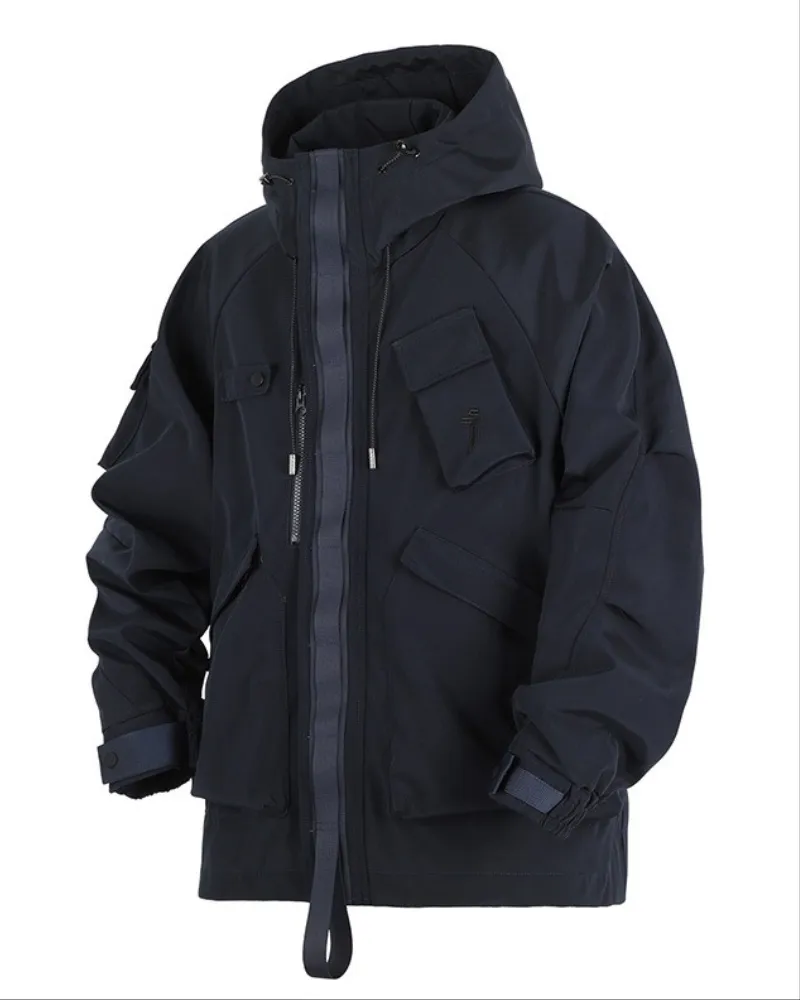 Functional Multi-Pocket Unisex Hooded Jacket