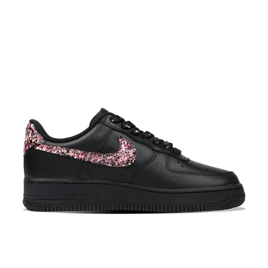 Graffiti Pink Swoosh Black Custom Air Force 1