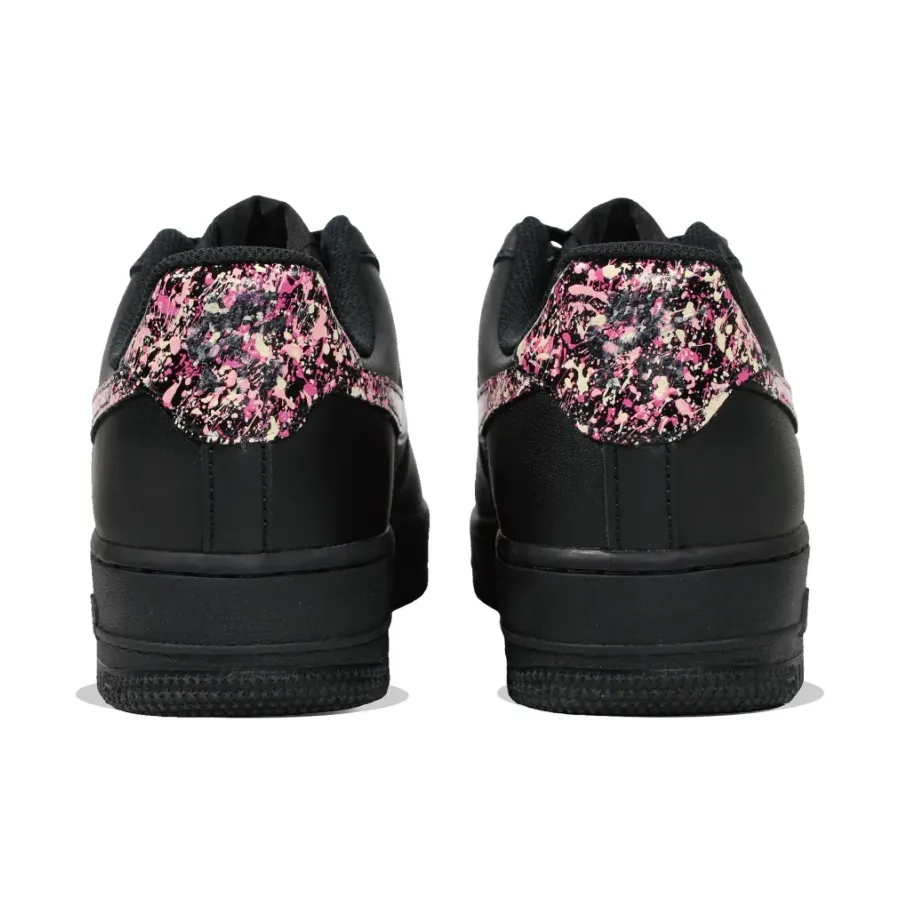 Graffiti Pink Swoosh Black Custom Air Force 1