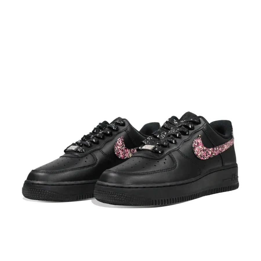 Graffiti Pink Swoosh Black Custom Air Force 1