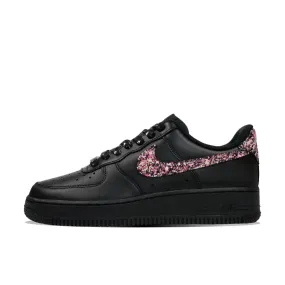 Graffiti Pink Swoosh Black Custom Air Force 1