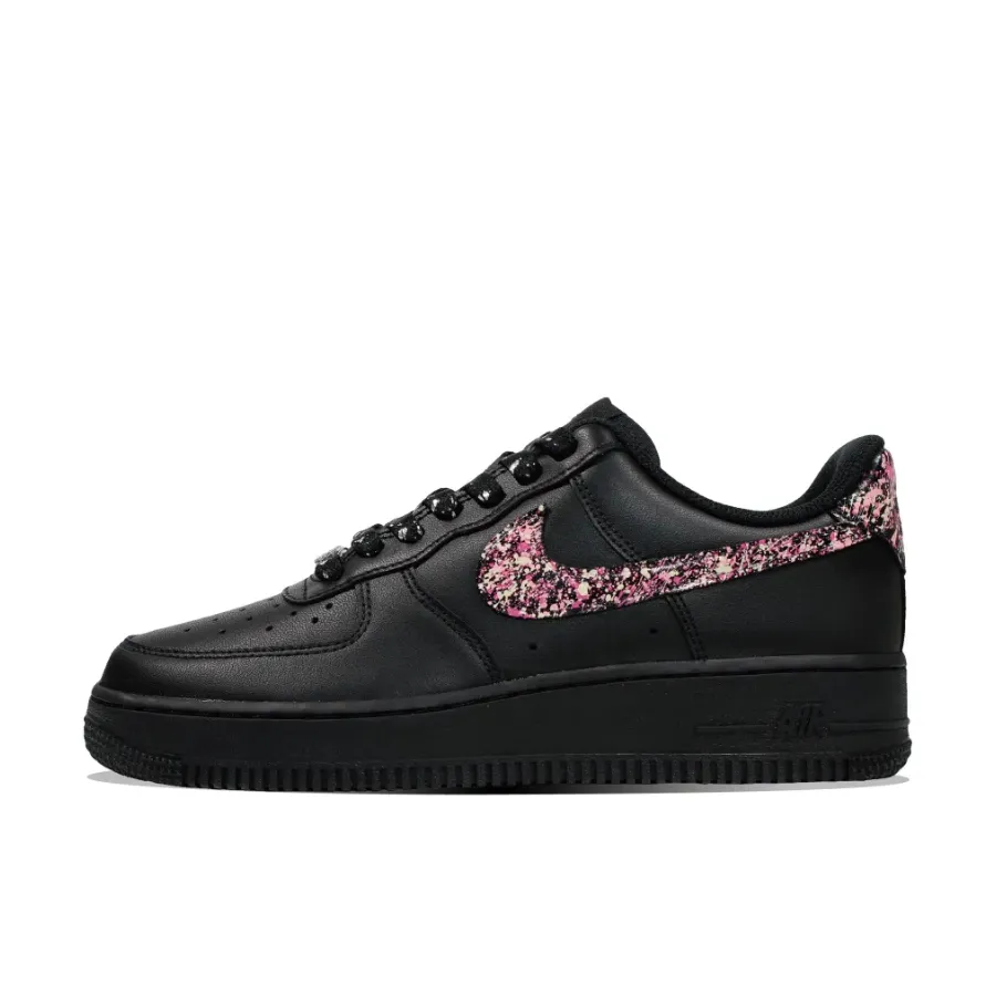 Graffiti Pink Swoosh Black Custom Air Force 1