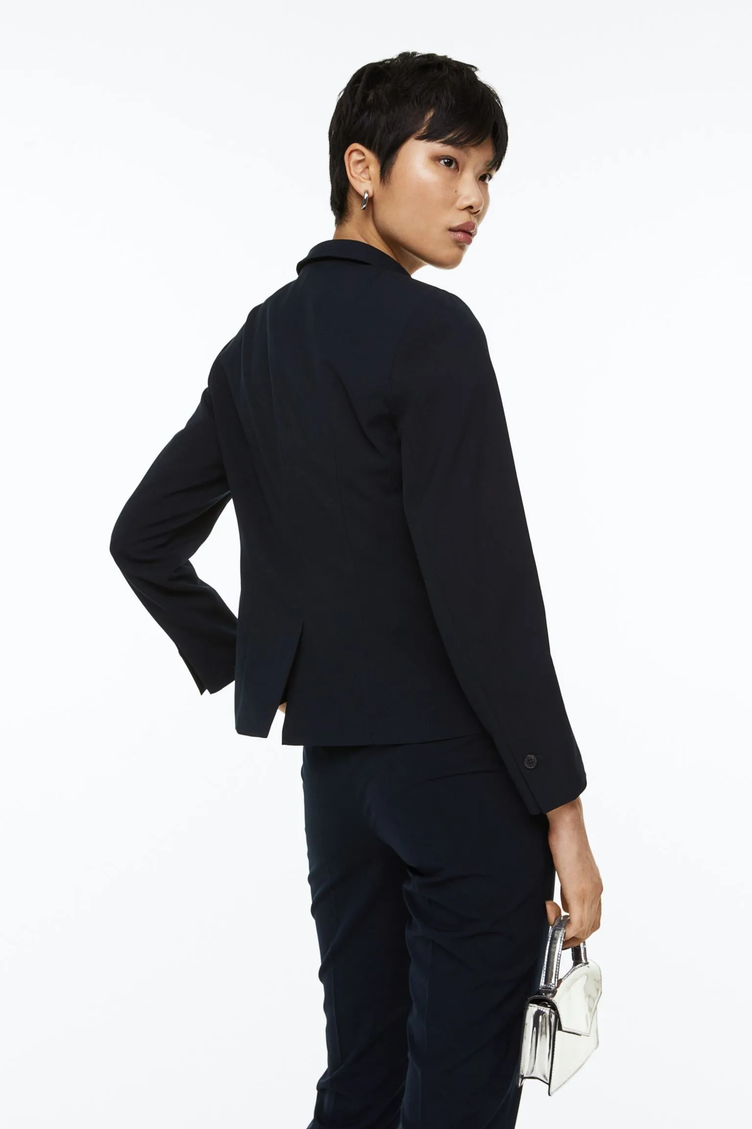 H&M Fitted Blazer, navy blue