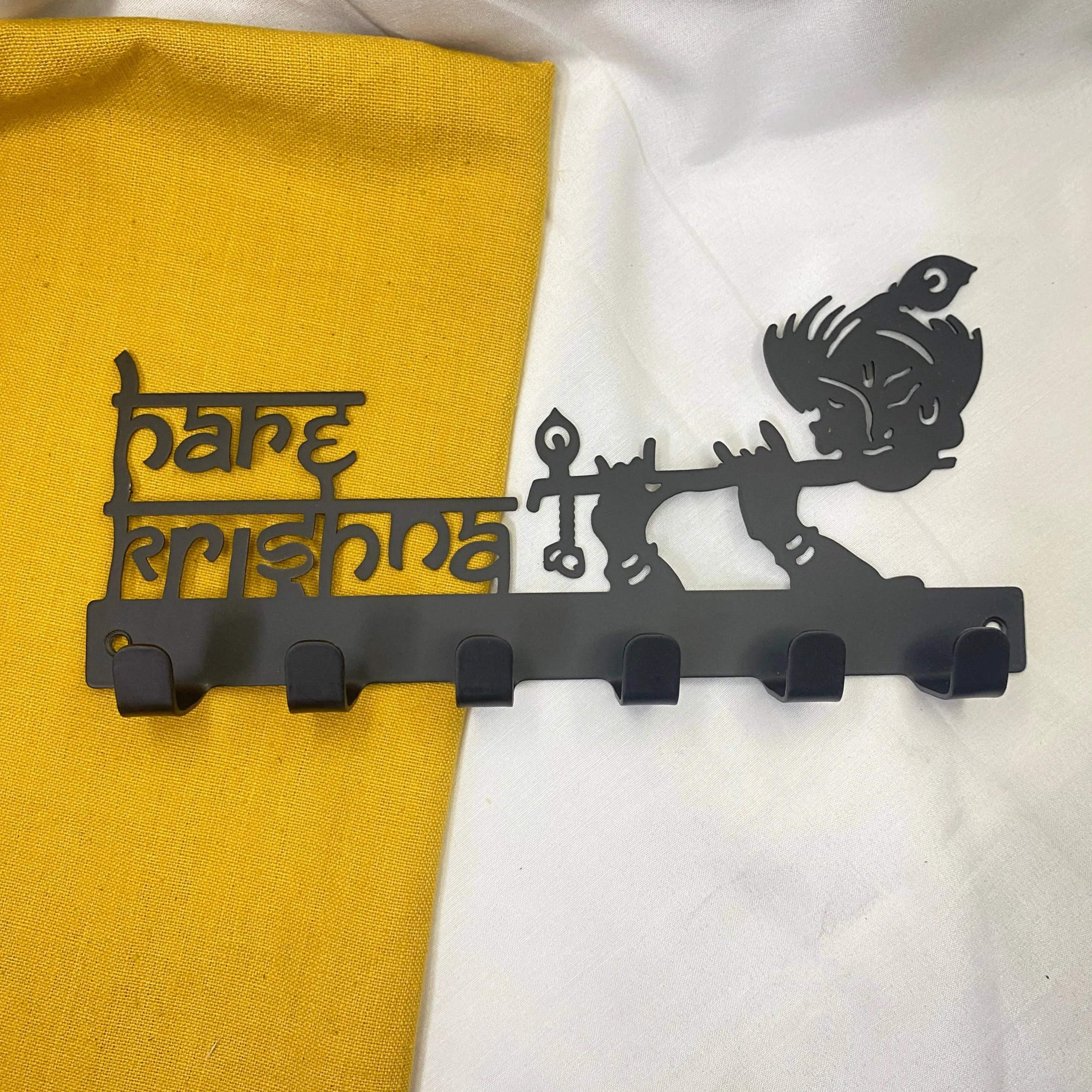 Hare Krishna Wall Mounted Metal Key Holders/Hangers Hooks By DH