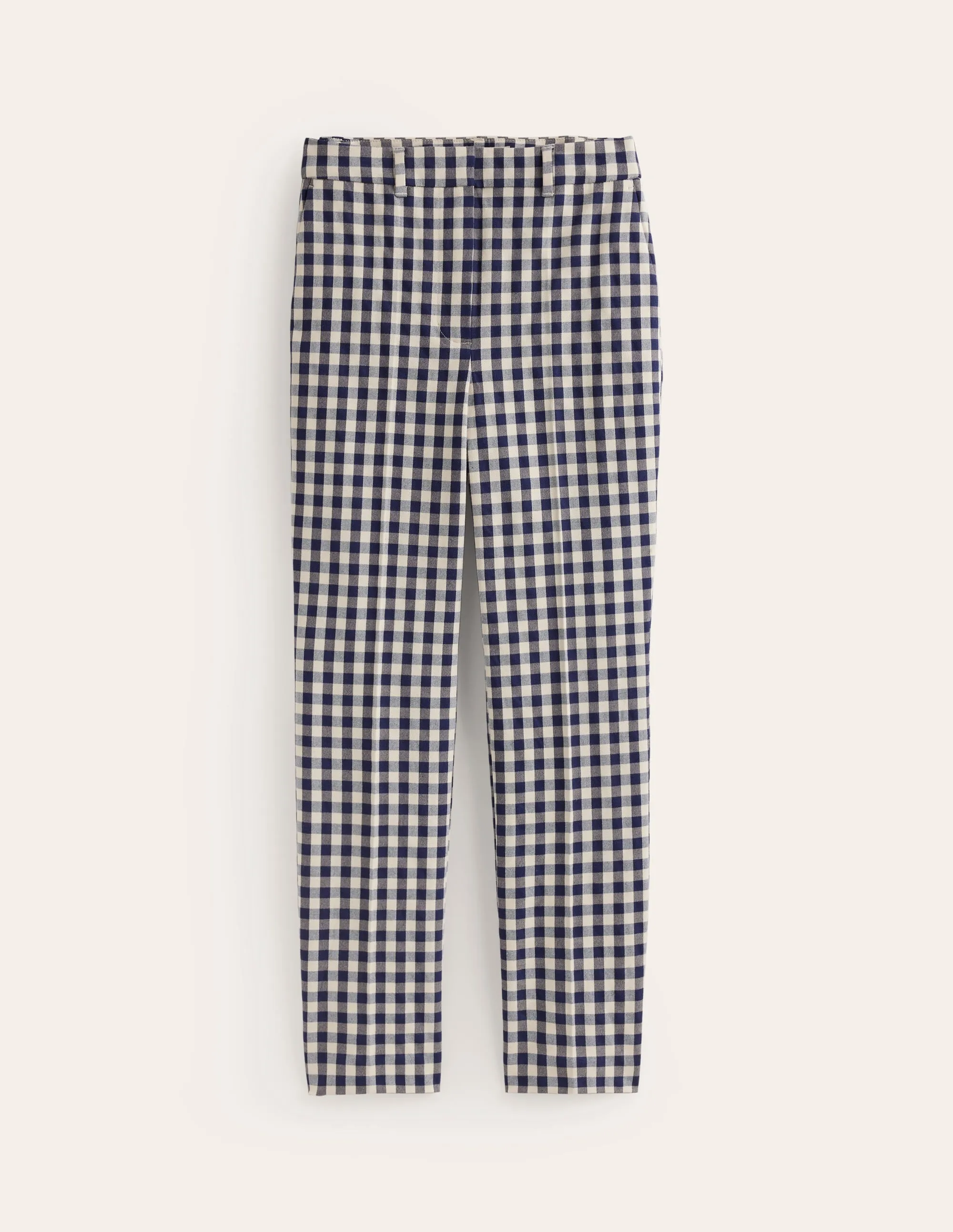 Highgate Check Trousers-Navy and Stone Gingham