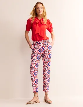 Highgate Sateen Trousers-Rubicondo, Mosaic Bloom