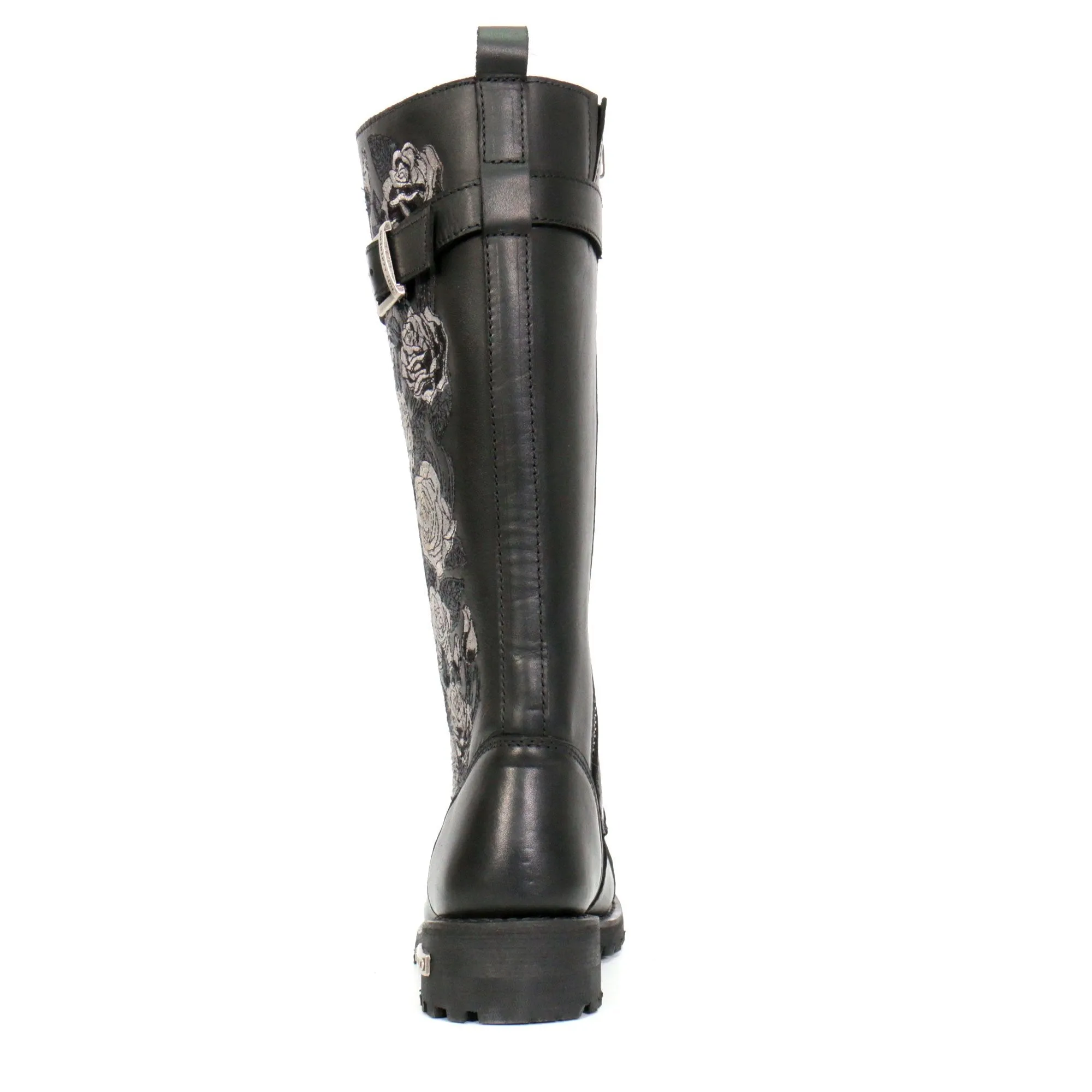 Hot Leathers Women's Knee High Wild Roses Leather Boots