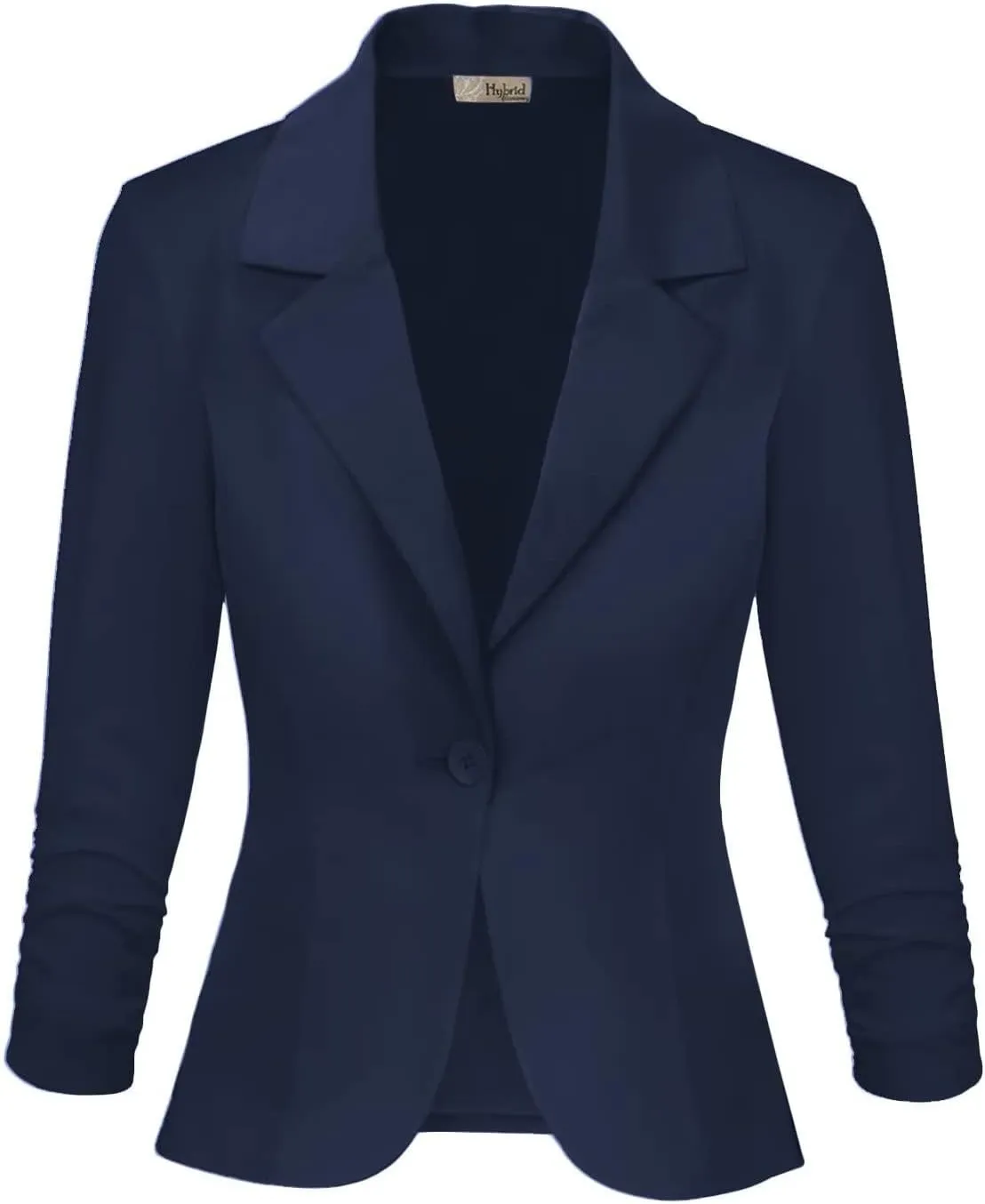Hybrid & Company Women's Casual Work Office Blazer Lightweight Stretch Ponte Jacket Made in USA
