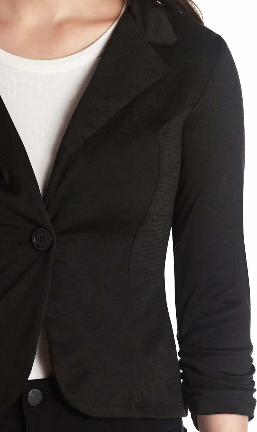 Hybrid & Company Women's Casual Work Office Blazer Lightweight Stretch Ponte Jacket Made in USA