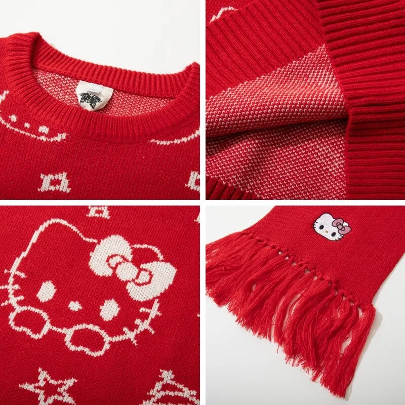 Kawaii Sweet Girl Style Kitty Printed Sweater