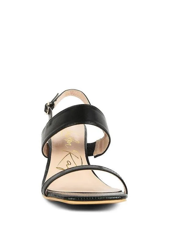 Kirk Elasticated Gussets Block Heel Sandals