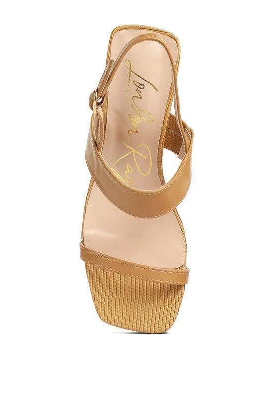 Kirk Elasticated Gussets Block Heel Sandals