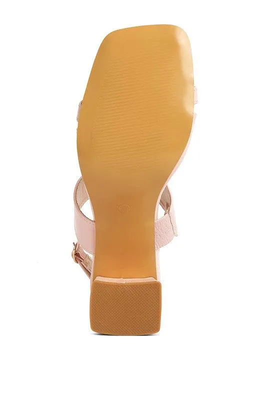 Kirk Elasticated Gussets Block Heel Sandals